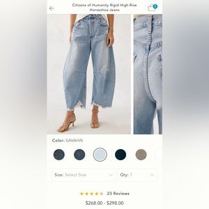 Like new Citizen of Humanity Barrel Jeans.